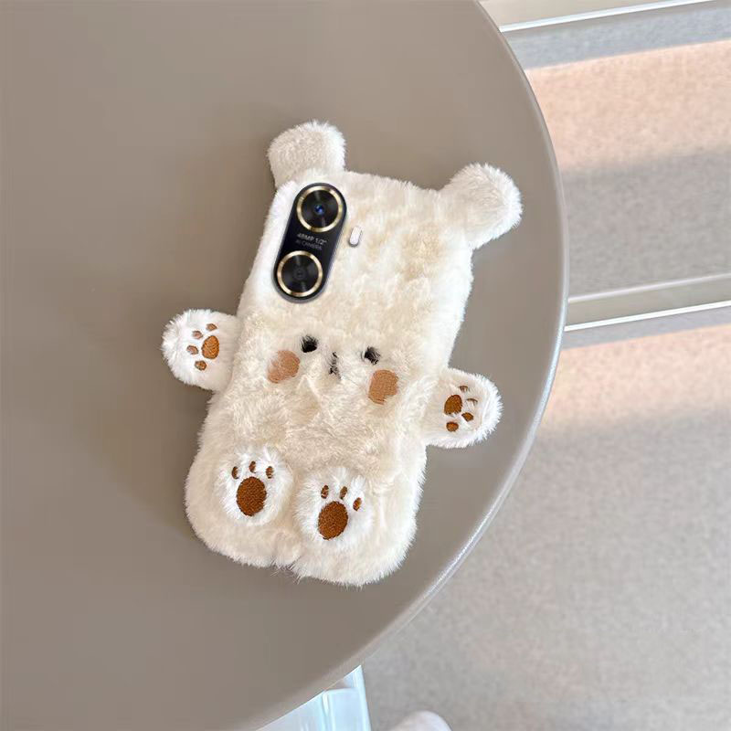 Vivo V40 - Coque de téléphone en fourrure d'ours