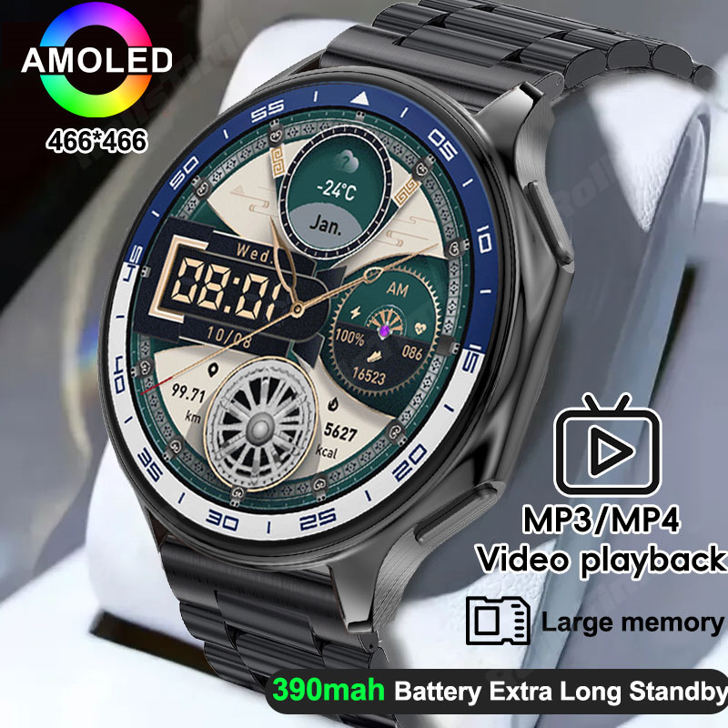 Smartwatch X - Montre connectée AMOLED pour hommes, lecteur