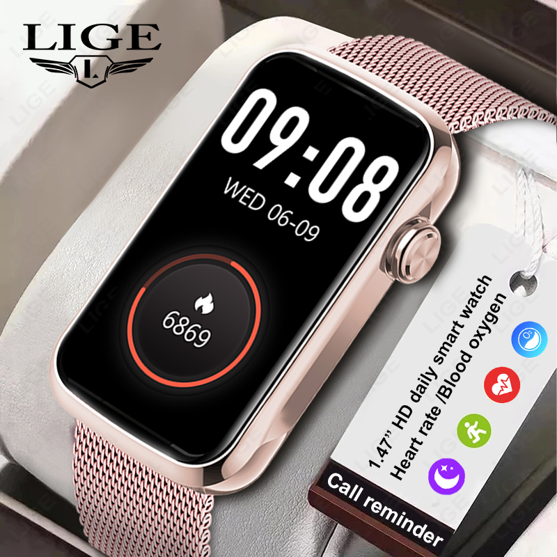 Android Smartwatch Accessories - LIGE 1.47 ''montre intelligente femmes hommes