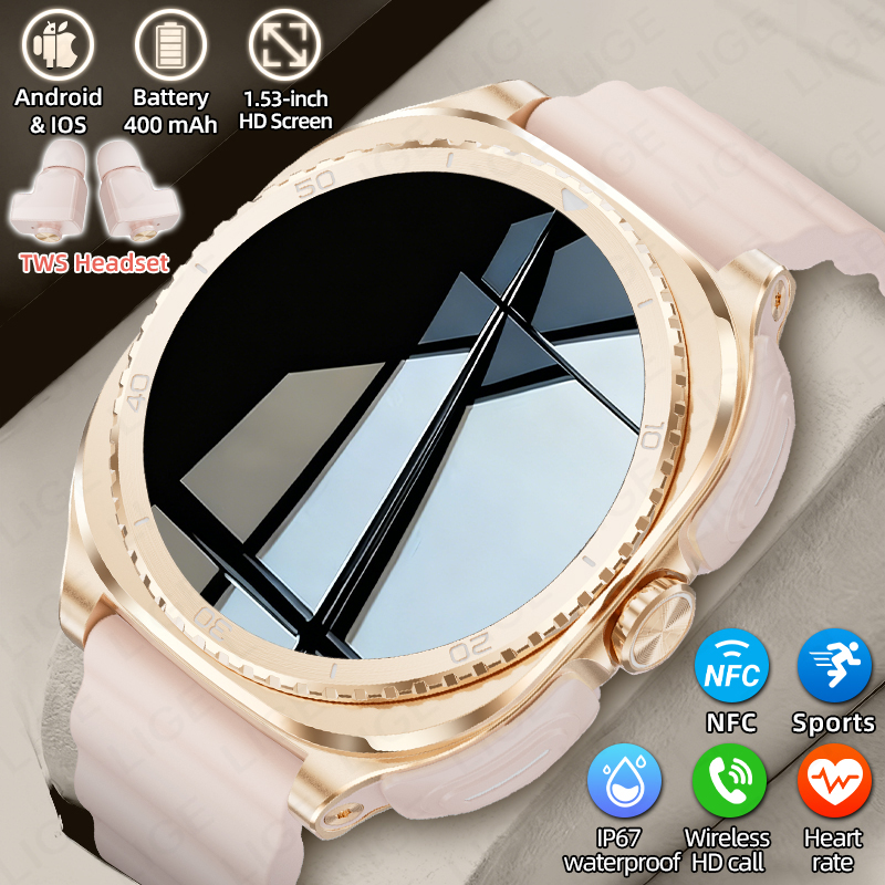 Smartwatch Headset - Montre connectée LIGE 2-en-1 avec écouteurs