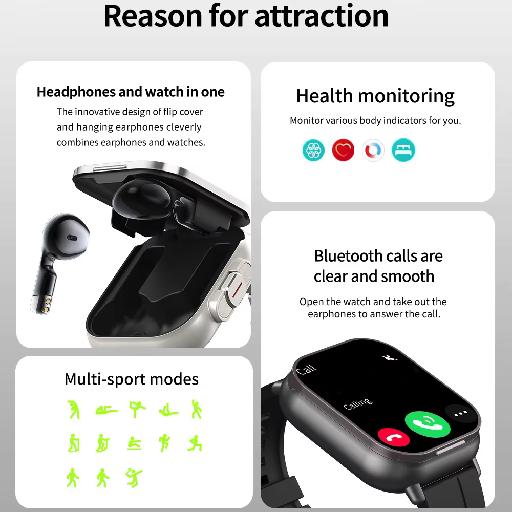 Montre connectée 2-en-1 avec é - Smartwatch Headset avis et prix