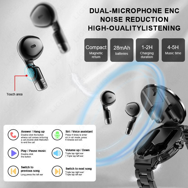 Nouveaux hommes 2 en 1 casque  - Smartwatch Headset avis et prix