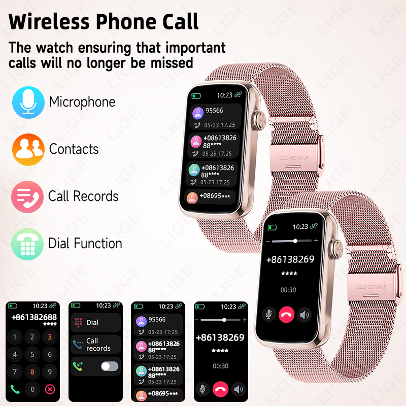 LIGE 1.47 ''montre intelligent - Android Smartwatch Accessories avis et prix