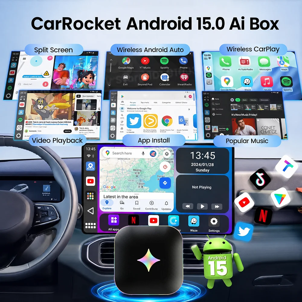 Boîtier Android 15 CarPlay Ai  - Smartwatch Universal avis et prix